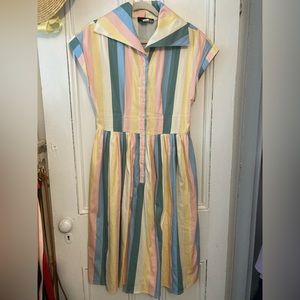 Collectif pastel striped Judy dress